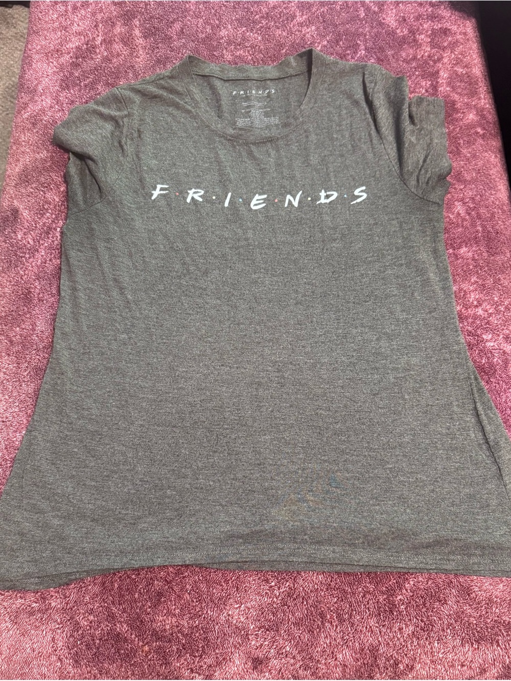 FRIENDS Women's Charcoal Gray Logo Tee